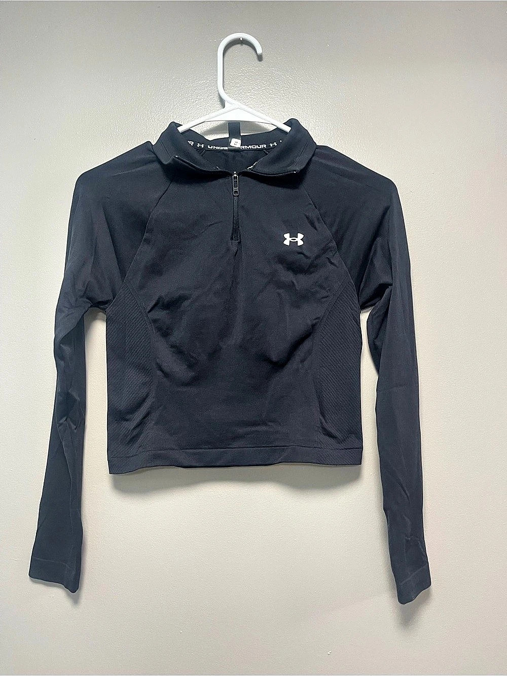Under Armour UA Vanish Seamless Crop Zip Long Sleeve Black Small